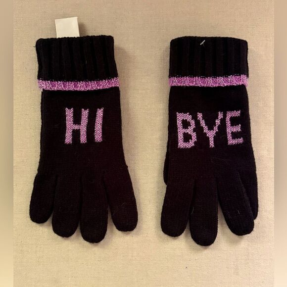 Kate Spade Black and Pink Hi Bye Gloves NWOT - Picture 1 of 6